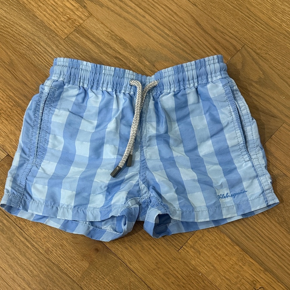 Vilebrequin Light Blue Checkered Swim Shorts
